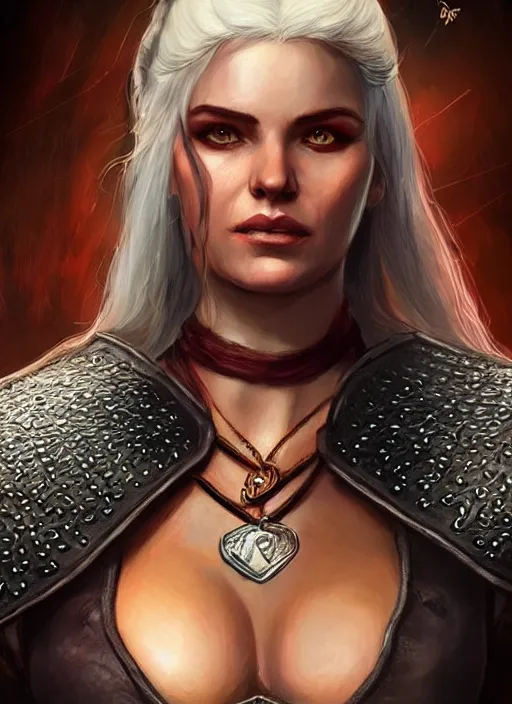 Prompt: female witcher, ultra detailed fantasy, dndbeyond, bright, colourful, realistic, dnd character portrait, full body, pathfinder, pinterest, art by ralph horsley, dnd, rpg, lotr game design fanart by concept art, behance hd, artstation, deviantart, hdr render in unreal engine 5