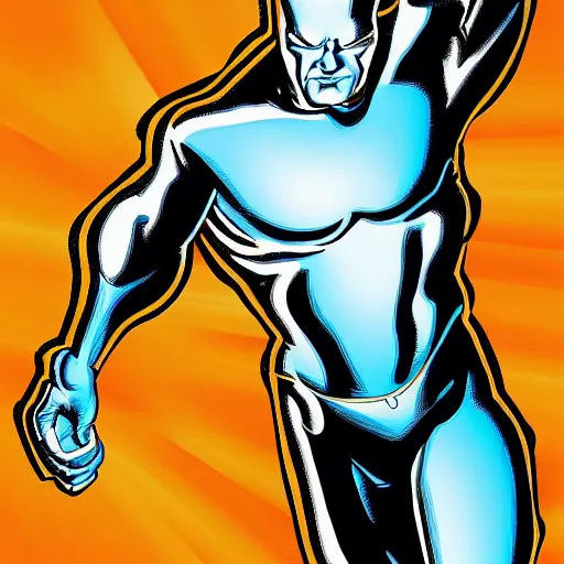 Prompt: Silver Surfer, Tradd Moore artstyle