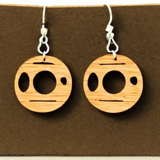 Image similar to laser cut wood earrings, designs, trippy