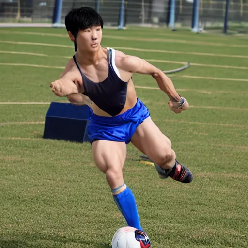 Prompt: a beautiful athletic korean male