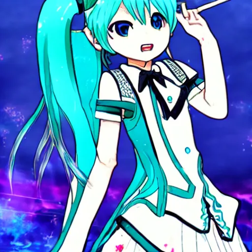 Prompt: Hatsune Miku in Arcane style