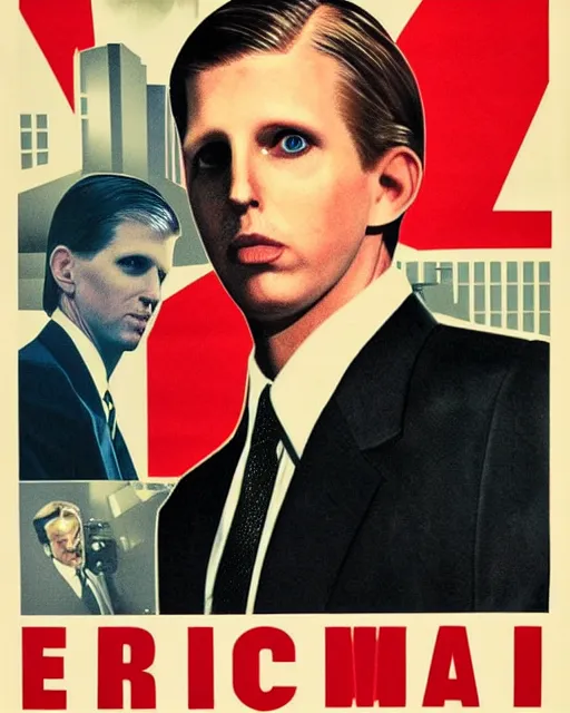 Image similar to 1 9 8 0's movie poster, eric trump is an antifa supersoldier, eric trump, exoskeleton, fan art, dramatic