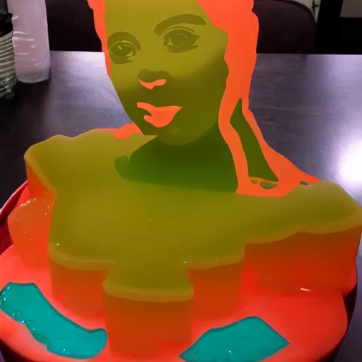 Prompt: beautiful woman made of jello