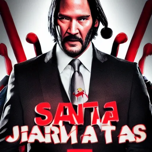 Image similar to santa claus as john wick