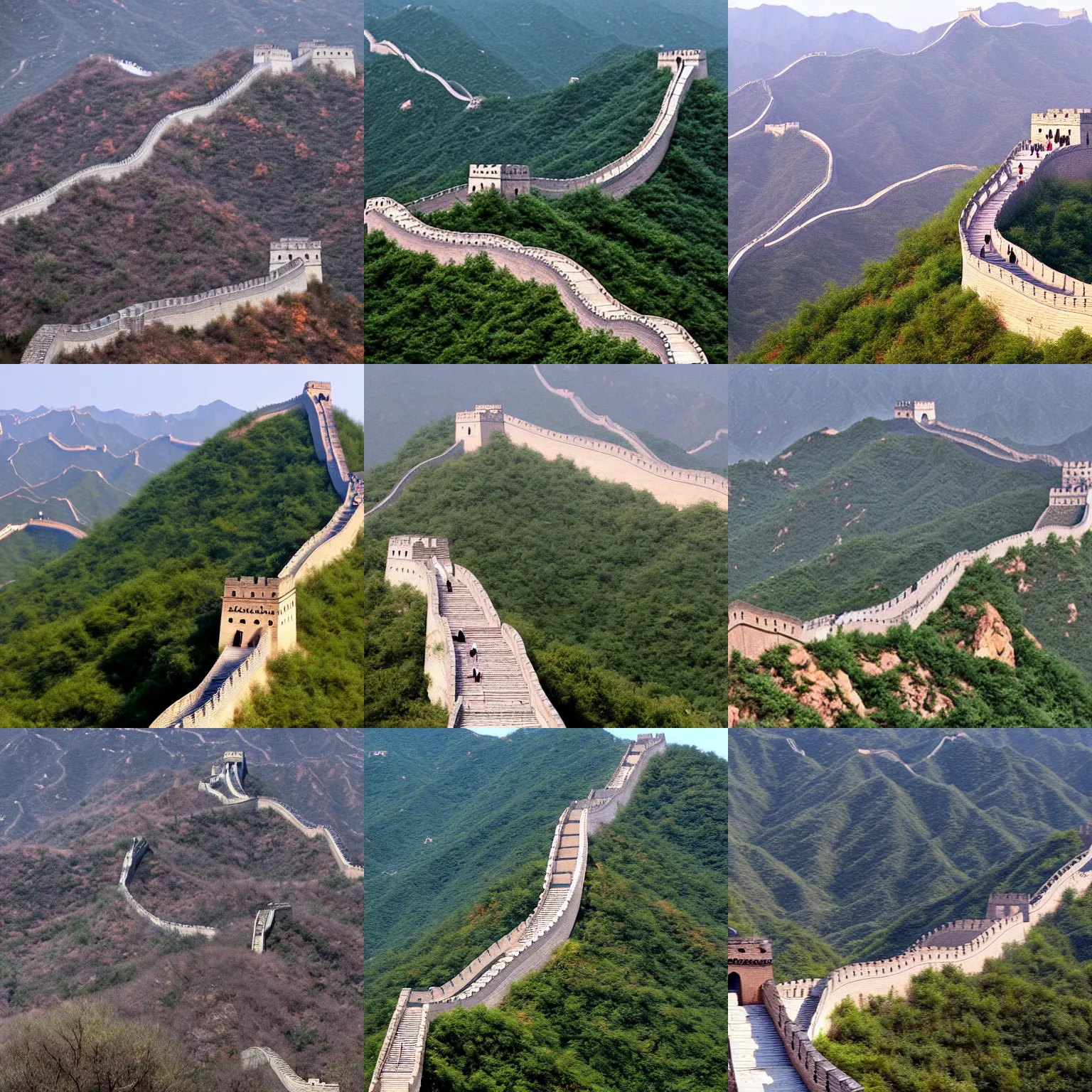 Prompt: the great wall of China but Donald Trump built it