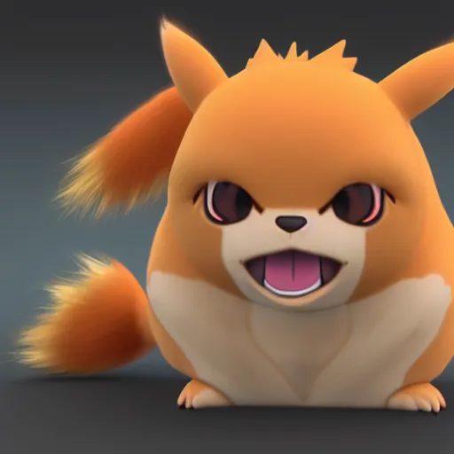 Prompt: an adorable pokemon like growlithe. very cute friendly. fluffy. beautiful. digital render.