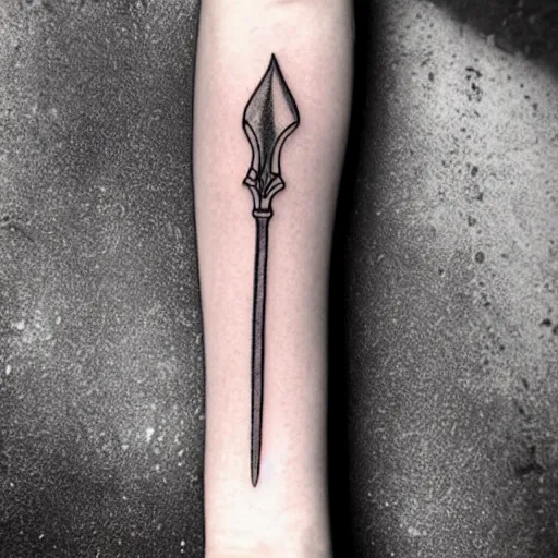 A spear done by Bama at Guns N Needles Tattoo in Minneapolis, MN. : r/ tattoos