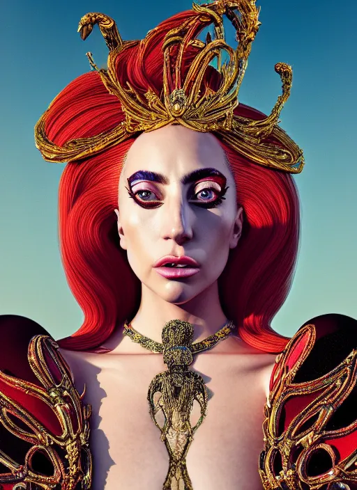 Image similar to lady gaga : : by sandro botticelli : : ornate, dynamic, particulate, rich colors, intricate, elegant, highly detailed, vogue, harper's bazaar art, fashion magazine, smooth, sharp focus, 8 k, octane render,