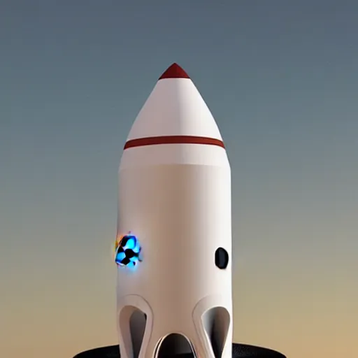 Image similar to if apple designed a rocket ship