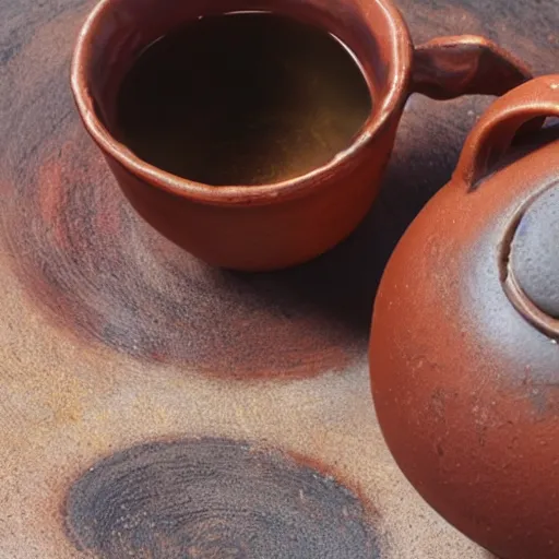 Prompt: closeup of rusty teapot