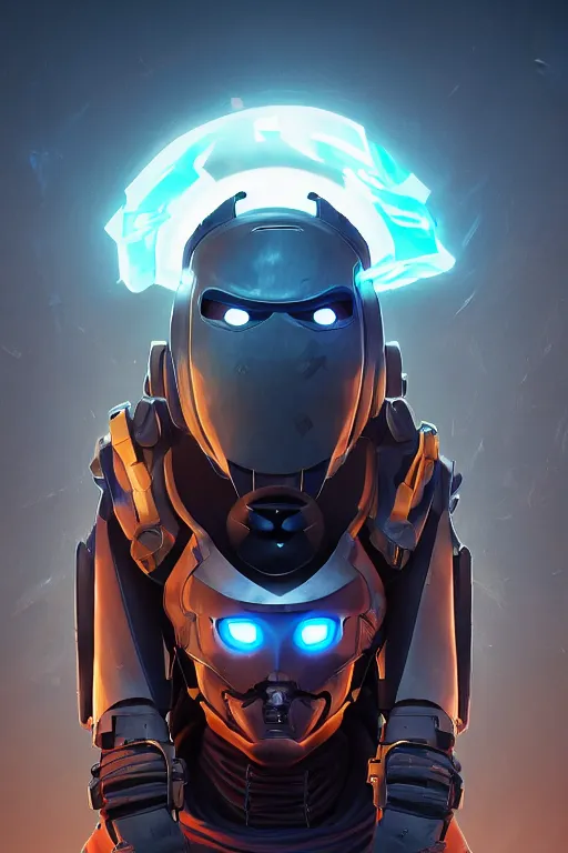 Image similar to epic mask helmet robot ninja portrait stylized as fornite style game design fanart by concept artist gervasio canda, behance hd by jesper ejsing, by rhads, makoto shinkai and lois van baarle, ilya kuvshinov, rossdraws global illumination radiating a glowing aura global illumination ray tracing hdr render in unreal engine 5