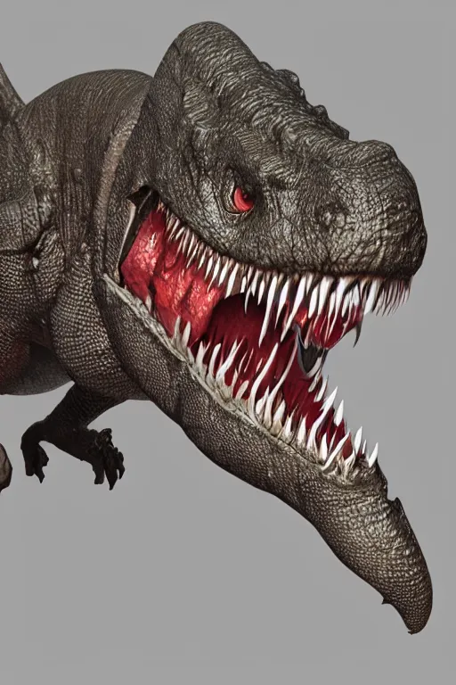 Image similar to kawaii t rex, ultra realistic, concept art, intricate details, highly detailed, photorealistic, octane render, 8 k