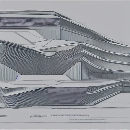 Image similar to full page concept design and highly detailed blueprint of a cardboard mansion, Zaha Hadid style 8k hyperrealism