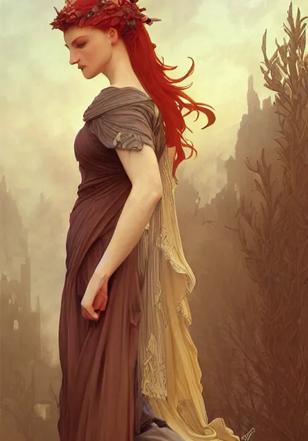 Image similar to sansa witch, intricate, elegant, highly detailed, digital painting, artstation, concept art, smooth, sharp focus, illustration, art by artgerm and greg rutkowski and alphonse mucha and william - adolphe bouguereau