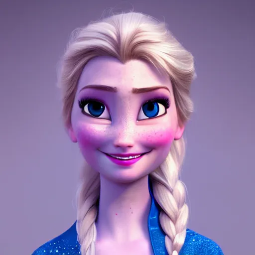 Prompt: elsa from frozen as real woman, hyper detailed, digital art, trending in artstation, cinematic lighting, studio quality, smooth render, octane rendered