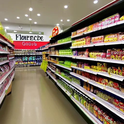 Image similar to a grocery store in a bedroom