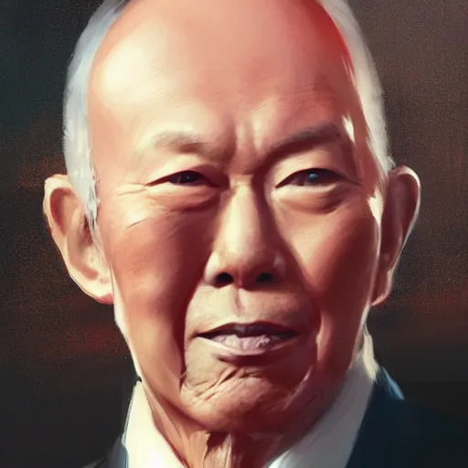 Prompt: portrait of lee kuan yew, by greg rutkowski
