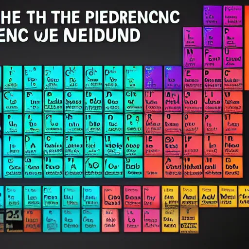 Prompt: what the periodic table would look like in a lucid dream