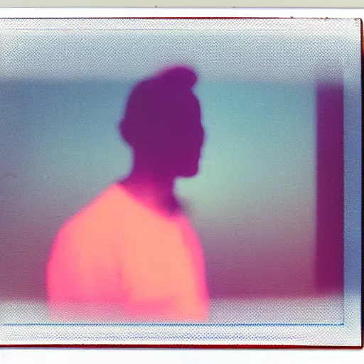 Prompt: polaroid of a dream, reflection, double exposure, glitch, red cyan lighting