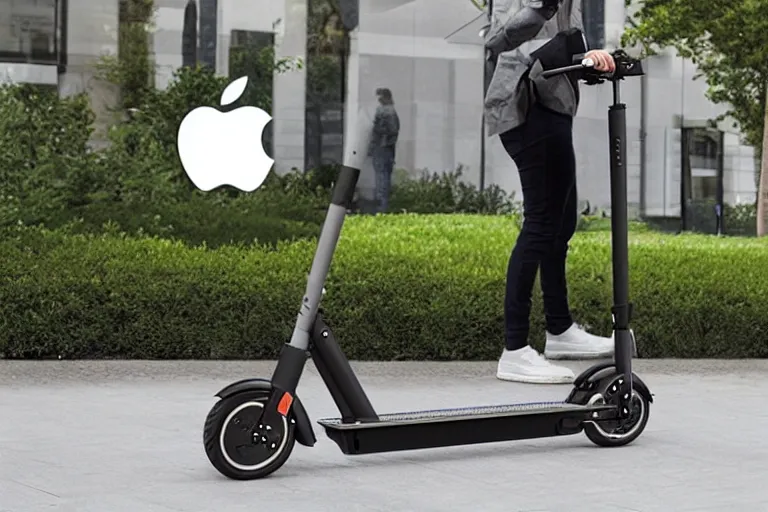 Prompt: a mobility scooter designed and produced by apple inc.