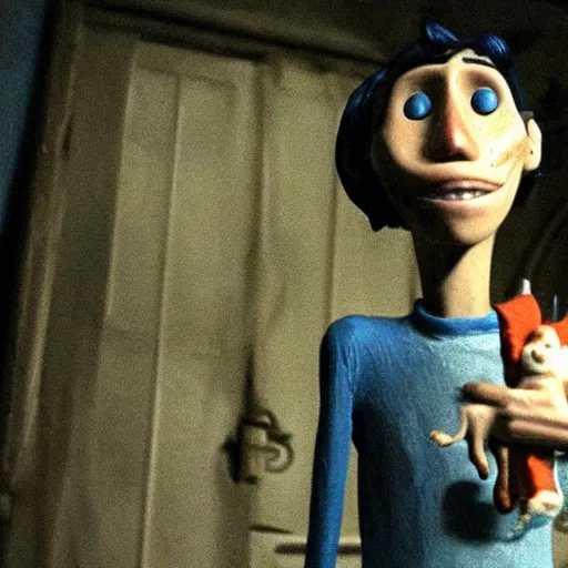 Prompt: A still of Jerma in the film Coraline, highly detailed, very detailed, extremely detailed, detailed, HD Quality, taken in the mid 2000s