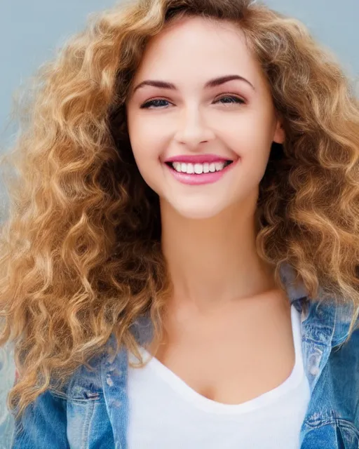 Image similar to beautiful woman with wavy blonde hair and a beautiful smile