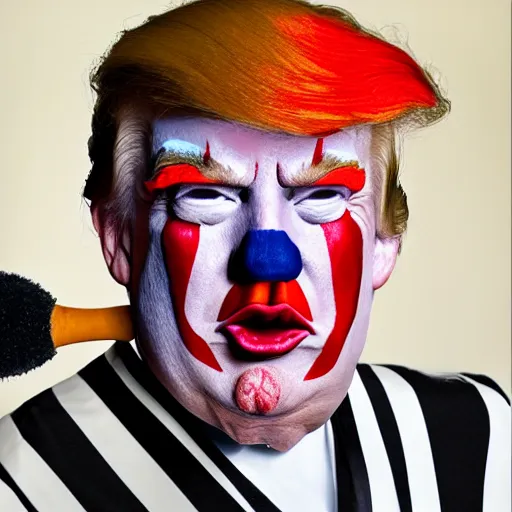 Image similar to donald trump in clown makup