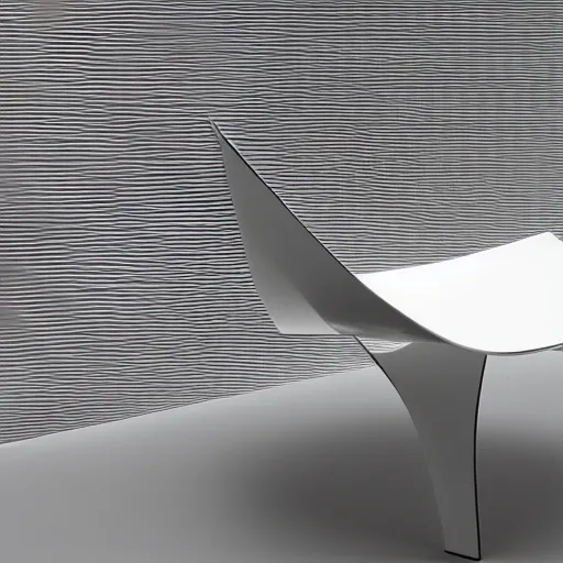 Prompt: a minimalistic chair by Werner panton, Zaha Hadid, calatrava, parametric design