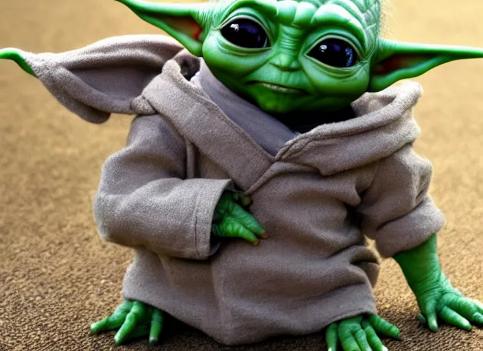 baby yoda wearing sunglasses, dark, highly detailed, 4, Stable Diffusion