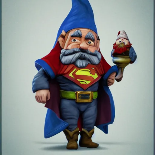 Image similar to lawn gnomes are really undercover protectors of the galaxy, dressed in ordinary gnome fashion but turn into super gnomes with ornate hero garments, capes, muscular, intricate, highly detailed, digital painting, artstation, symmetrical, concept art, smooth, sharp focus, illustration, unreal engine 5, 8 k,