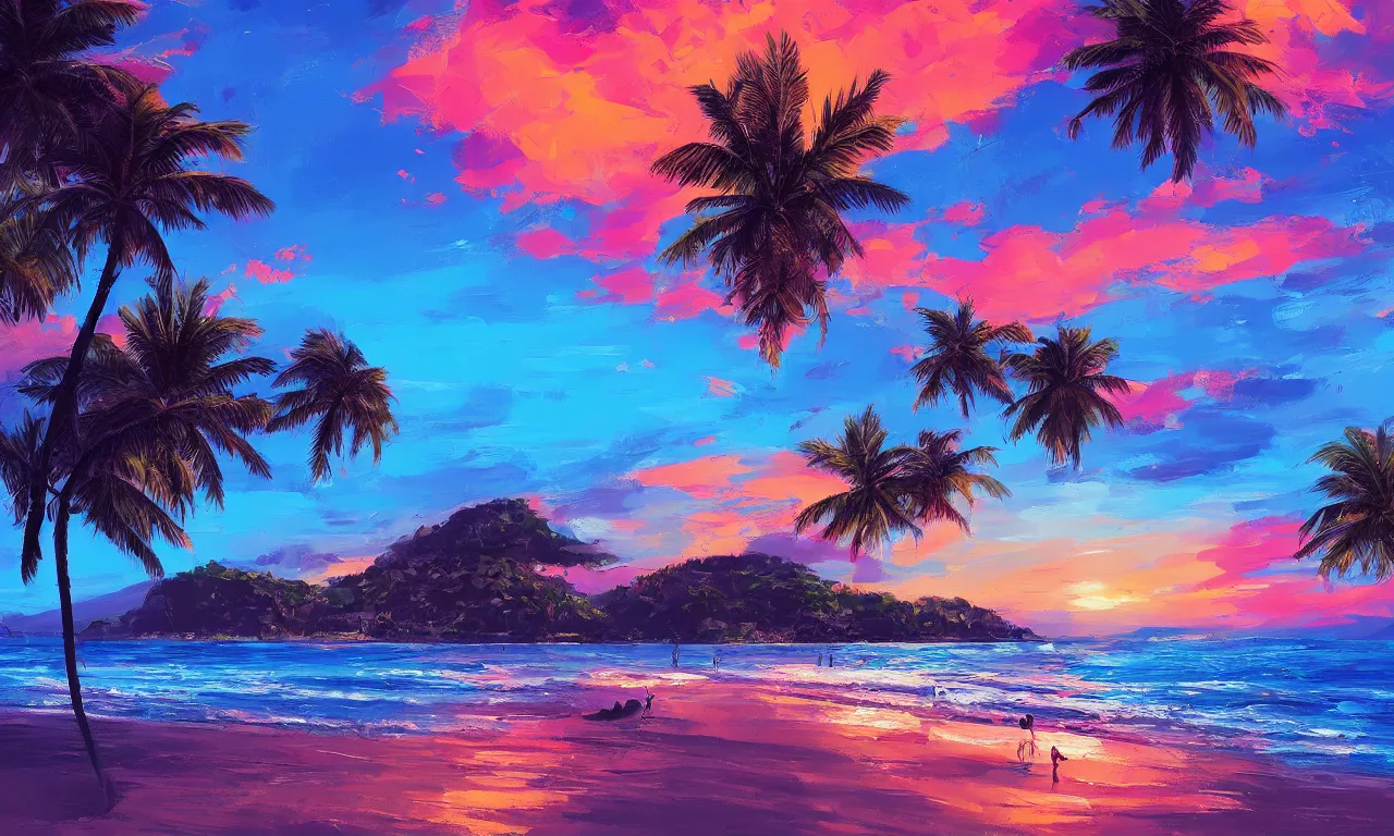 Image similar to paradise beach by alena aenami artworks in 4 k