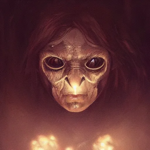 Image similar to a hyper realistic portrait painting of the mothman, glowing eyes, creepy, backlight, horror vibe, real, realistic lighting in the style of greg rutkowski, trending on artstation,