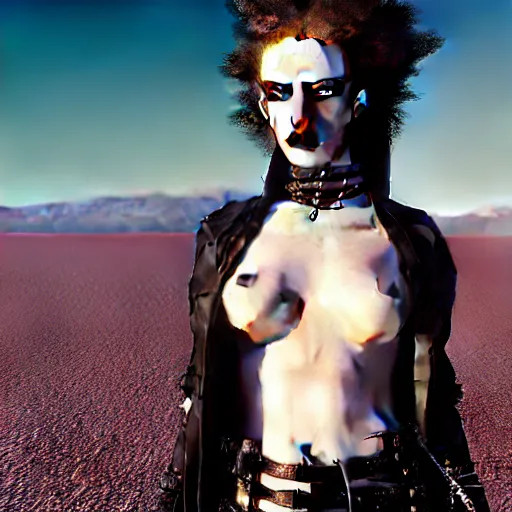 Prompt: photographic portrait of a stunningly beautiful goth cyberpunk renaissance female in strong sunshine on a salt flat, contemporary fashion shoot, by edward robert hughes, annie leibovitz and steve mccurry, david lazar, jimmy nelsson, breathtaking, 8 k resolution, extremely detailed, beautiful, establishing shot, artistic, hyperrealistic, beautiful face, octane render