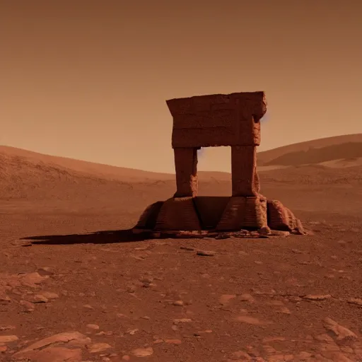 Prompt: a temple on Mars, 8k photo