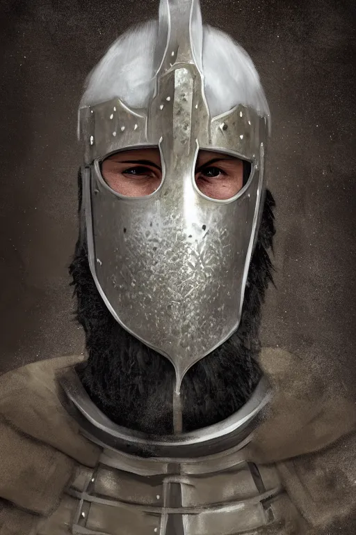 Image similar to a matte painting portrait of a medieval bear knight