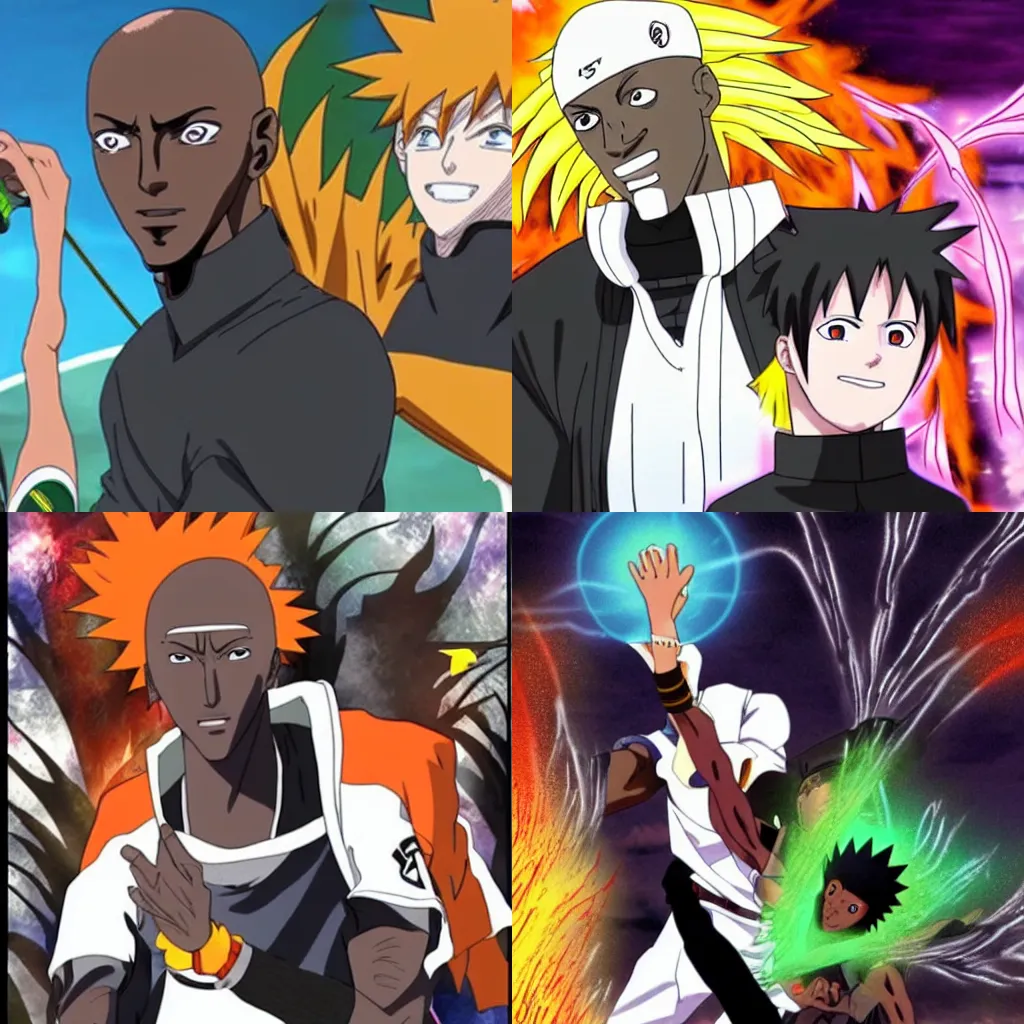 Prompt: Kevin Garnett in the anime Naruto (2012)