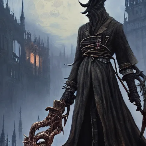 Image similar to Colossal Rat, Bloodborne boss, matte painting, detailed, Bloodborne, oil on canvas