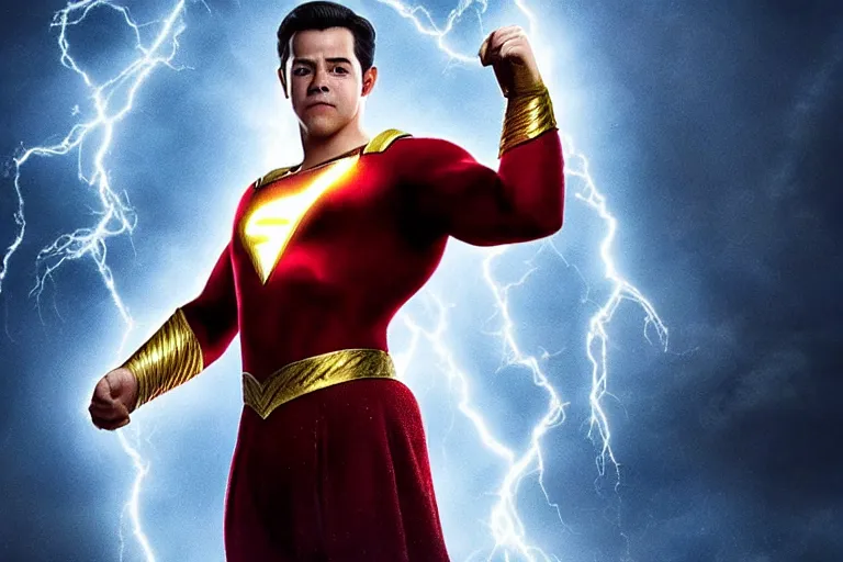 Image similar to david sandberg as shazam from shazam ( 2 0 1 9 ), cinematography