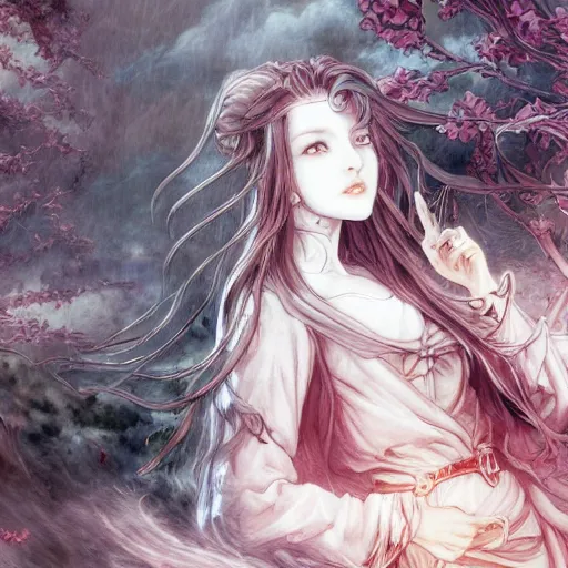 Prompt: Luthien in the style of Ayami Kojima, wallpaper