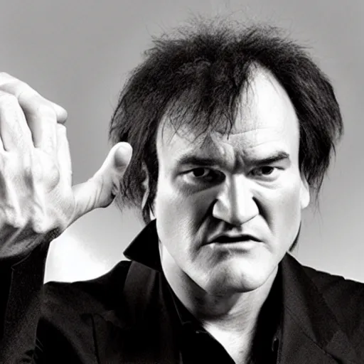 Prompt: human feet on quentin tarantino face, feet