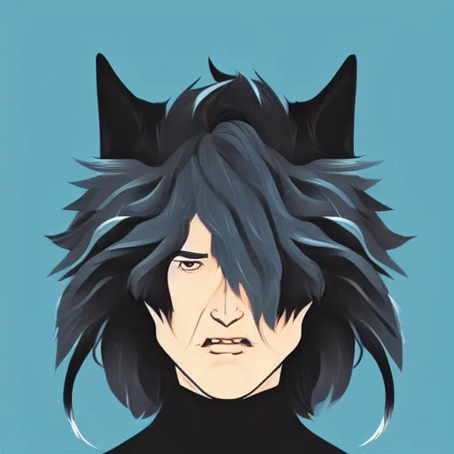 Image similar to portrait of a wolf wolfman layer, clean cel shaded vector art. shutterstock. behance hd by lois van baarle, artgerm, helen huang, by makoto shinkai and ilya kuvshinov, rossdraws, illustration,