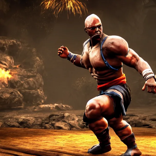 Prompt: yahweah in mortal kombat, fighter, 3 d videogame render, 4 k