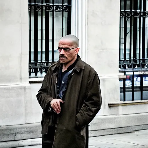 Image similar to gus from breaking bad goes to london