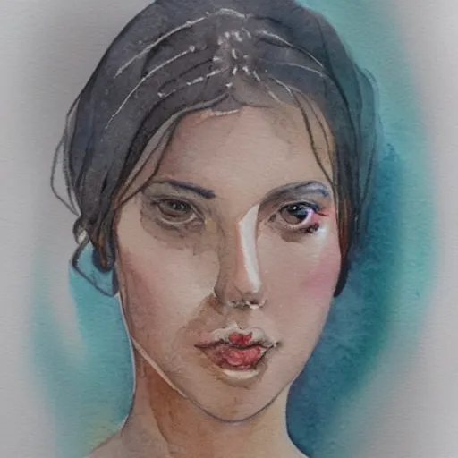 Prompt: female portrait, watercolor