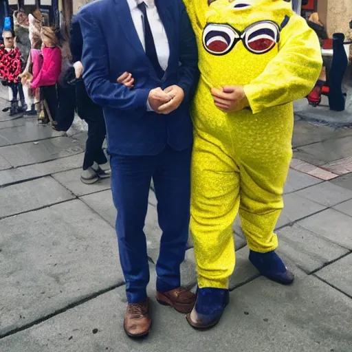 Image similar to man wearing bannana suit