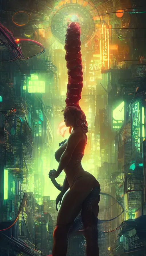 Image similar to altered carbon, neon, snakes,fibonacci, sweat drops, insane, intricate, highly detailed, digital painting, artstation, concept art, smooth, sharp focus, illustration, Unreal Engine 5, 8K, art by artgerm and greg rutkowski and alphonse mucha