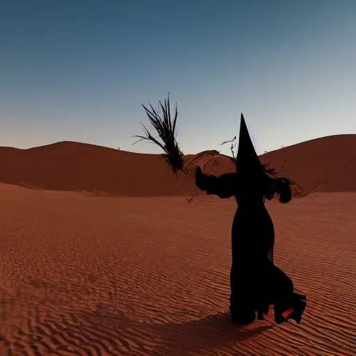 Prompt: witch dance in desert