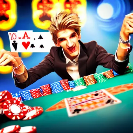 Image similar to film still of xqc gambling in Vegas, 4k, photorealism, artstation style