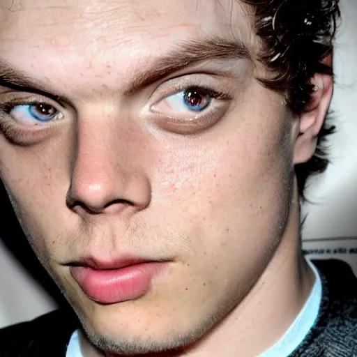 Image similar to evan peters close up face, photorealistic, studio, high detail