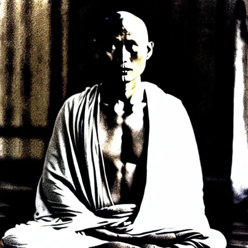 Image similar to viggo mortensen as a burmese buddhist monk